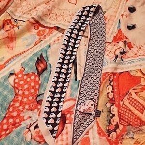 Heart Patterned Twilly Scarf